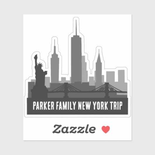 Aangepaste New York City Skyline Laptop Sticker (Vel)