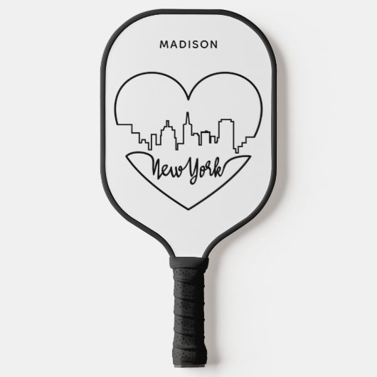 Aangepaste New York Heart-naam Pickleball Paddle (Voorkant)