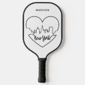 Aangepaste New York Heart-naam Pickleball Paddle (Achterkant)