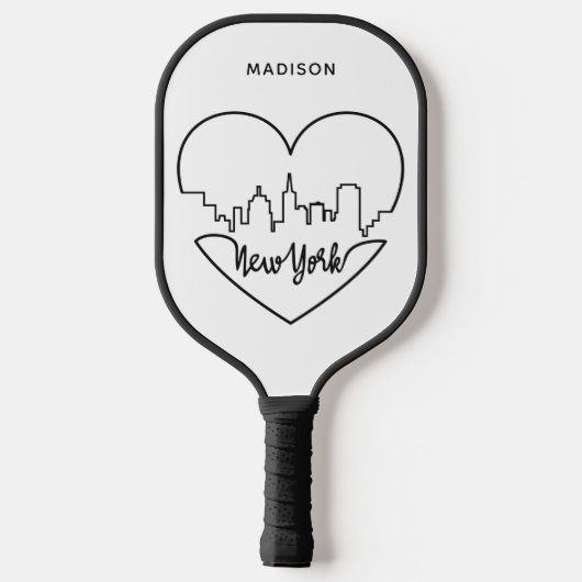 Aangepaste New York Heart-naam Pickleball Paddle (Achterkant)