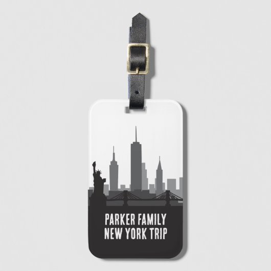 Aangepaste New York Trip Skyline Vrijheidsbeeld Bagagelabel (Voorkant (verticaal))
