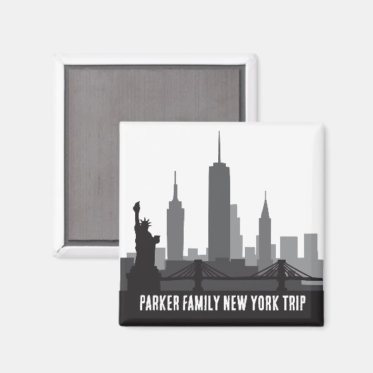 Aangepaste New York Trip Skyline Vrijheidsbeeld Magneet (Voorkant / Achterkant)