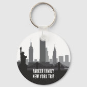 Aangepaste New York Trip Skyline Vrijheidsbeeld Sleutelhanger (Voorkant)