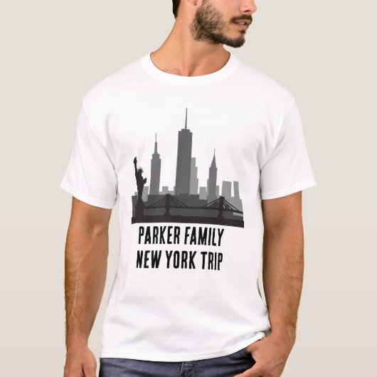 Aangepaste New York Trip Skyline Vrijheidsbeeld T-shirt (Voorkant)