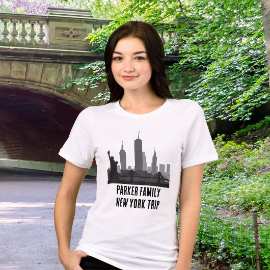 Aangepaste New York Trip Skyline Vrijheidsbeeld Tri-Blend Shirt