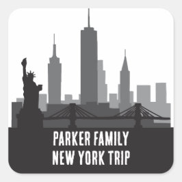Aangepaste New York Trip Skyline Vrijheidsbeeld Vierkante Sticker