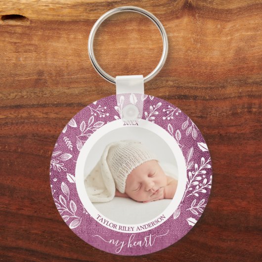 Aangepaste Newborn Photo-Sleutelhanger Sleutelhanger (Voorkant)