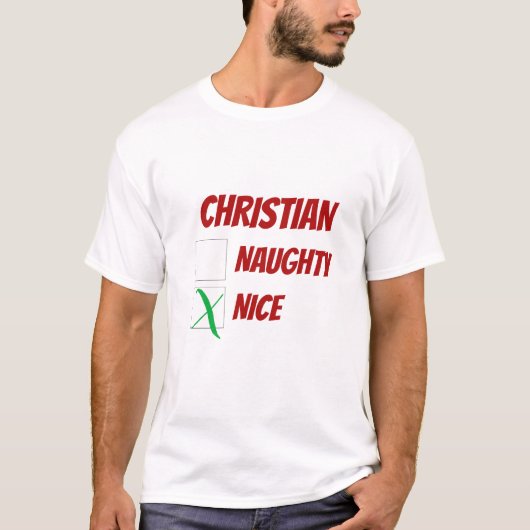 Aangepaste Nice of Nice Kerstmis T-shirt (Voorkant)