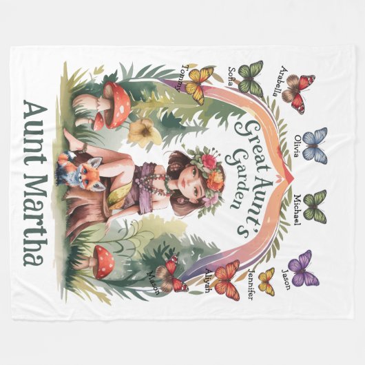 Aangepaste Nichtje En Naams Namen Grote Tante'S Tu Fleece Deken (Voorkant (Horizontaal))