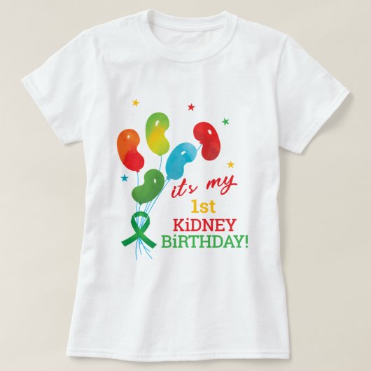 Aangepaste niertransplantatie Verjaardag Jubileum T-shirt (Design voorkant)