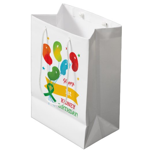 Aangepaste niertransplantatie Verjaardag Kaart Medium Cadeauzakje (Voorkant Gekanteld)