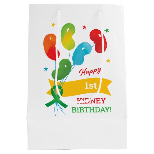 Aangepaste niertransplantatie Verjaardag Kaart Medium Cadeauzakje (Achterkant)