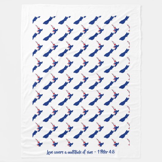 Aangepaste Nieuw-Zeelandse vlag Fleece Deken (Voorkant)
