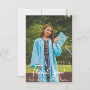 Aangepaste Nieuwe Afstuderen Foto Afstudeerder Par Bedankkaart