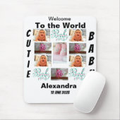 Aangepaste nieuwe baby 11 Foto Collage Muismat (Met muis)