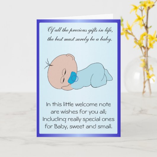 Aangepaste nieuwe baby baby kaart (Gele Bloem)