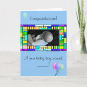 Aangepaste nieuwe Baby Boy Gefeliciteerd Kaart (Voorkant)