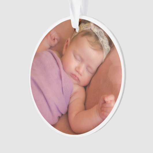 Aangepaste nieuwe baby foto ornament (voorkant)