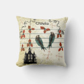 Aangepaste nieuwe baby Girl's Room Cute Birds Kussen (Voorkant)