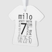 Aangepaste nieuwe baby voeg naamverjaardag toe ornament (voorkant)