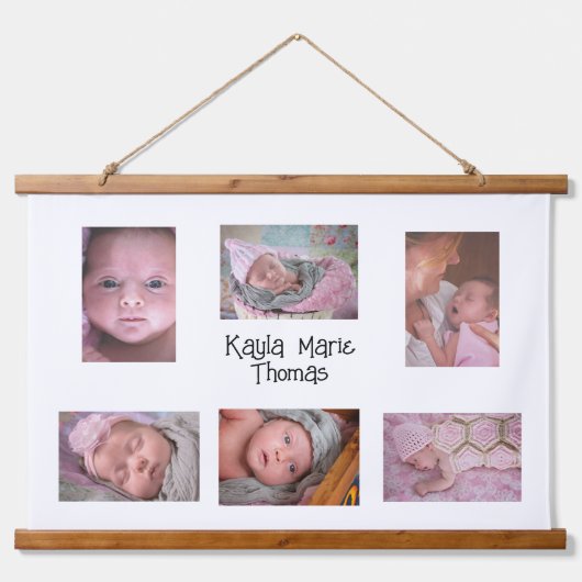 Aangepaste nieuwe babyfoto's wandelen hangend wandkleed (Voorkant)