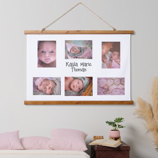 Aangepaste nieuwe babyfoto's wandelen hangend wandkleed (Slaapkamer)