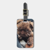 Aangepaste nieuwe foto van Pet Puppy Dog 2 Bagagelabel (Voorkant verticaal)