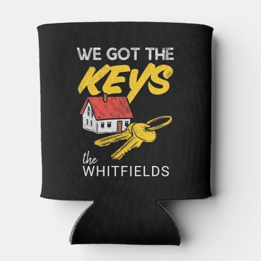 Aangepaste nieuwe Home Eigenaars Housewarming Part Blikjeskoeler (Achterkant)