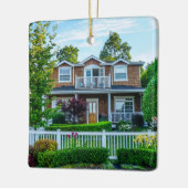 Aangepaste nieuwe Home Foto Client Gift w Company  Keramisch Ornament (Links)