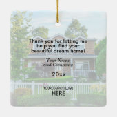 Aangepaste nieuwe Home Foto Client Gift w Company  Keramisch Ornament (Achterkant)