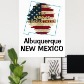 Aangepaste nieuwe Mexico-status Poster (Thuiskantoor)