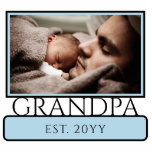 Aangepaste nieuwe opa Est. Fotobeeldje<br><div class="desc">Gepersonaliseerde aangepaste nieuwe opa om opa te zijn Est Eerste Vaderdag Gifts!</div>