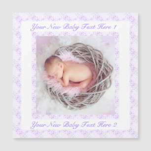 Aangepaste Nieuwe Ouders Lila Roze Baby Meisje Fot