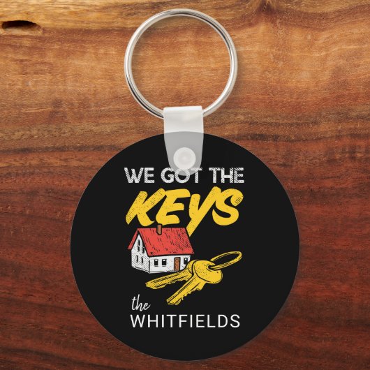Aangepaste nieuwe thuiseigenaren die overeenkomen  sleutelhanger (Voorkant)