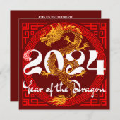 AANGEPASTE NIEUWJAAR EVENEMENTEN JAAR VAN DE DRAAK KAART (Voorkant / Achterkant)