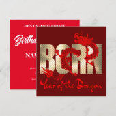 AANGEPASTE NIEUWJAAR VERJAARDAG FEEST JAAR VAN DE  KAART (Voorkant / Achterkant)