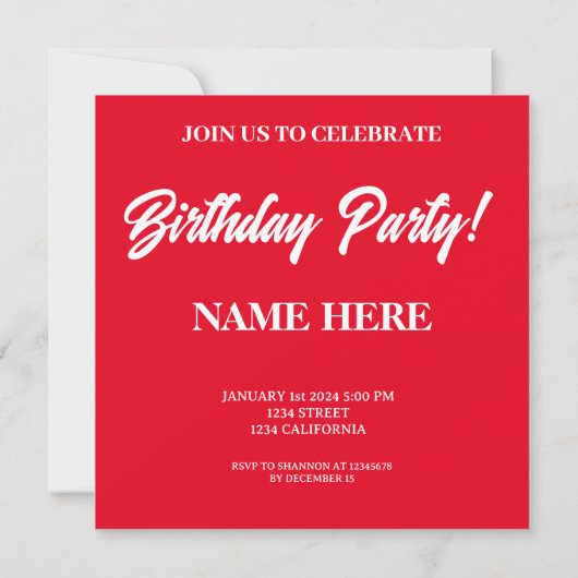 AANGEPASTE NIEUWJAAR VERJAARDAG FEEST JAAR VAN DE  KAART (Achterkant)