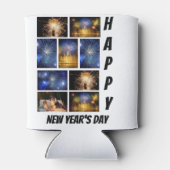 Aangepaste nieuwjaarsdag 9 Foto Collage Blikjeskoeler (Achterkant)