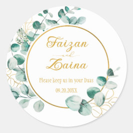 Aangepaste Nikkah Shaadi Islamitische Trouw Bloem Ronde Sticker