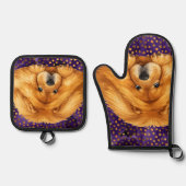Aangepaste NIKO-CHOW HOND Ovenwant & Pannenlap Set (Voorkant)