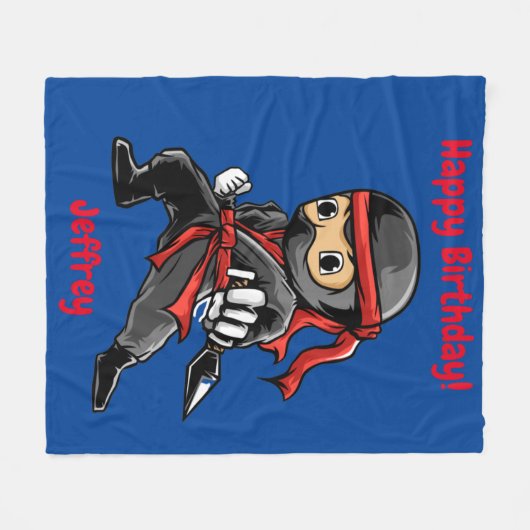 Aangepaste Ninja Fleece Blanket Deken (Voorkant (Horizontaal))