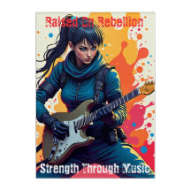 Aangepaste Ninja Girl Gitarist Art Inspirerend