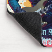 Aangepaste Ninja Girl Gitarist Art Inspirerend Muismat (Hoek)