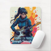 Aangepaste Ninja Girl Gitarist Art Inspirerend Muismat (Met muis)