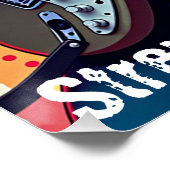 Aangepaste Ninja Girl Gitarist Art Inspirerend Perfect Poster (Hoek)