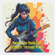 Aangepaste Ninja Girl Gitarist Art Inspirerend