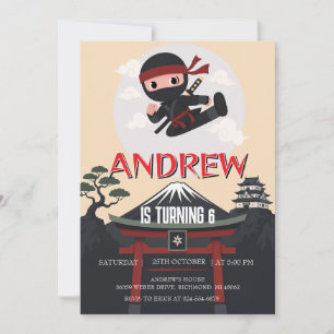 Aangepaste Ninja-verjaardag Warrior  Kaart