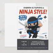 Aangepaste Ninja Verjaardagsuitnodiging Kaart (Voorkant / Achterkant)