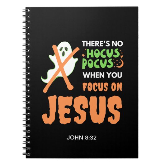 Aangepaste NO HOCUS POCUS Christelijke Halloween Notitieboek (Voorkant)