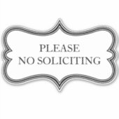 Aangepaste "NO SOLICITING"  Vinyl Sticker (Voorkant)